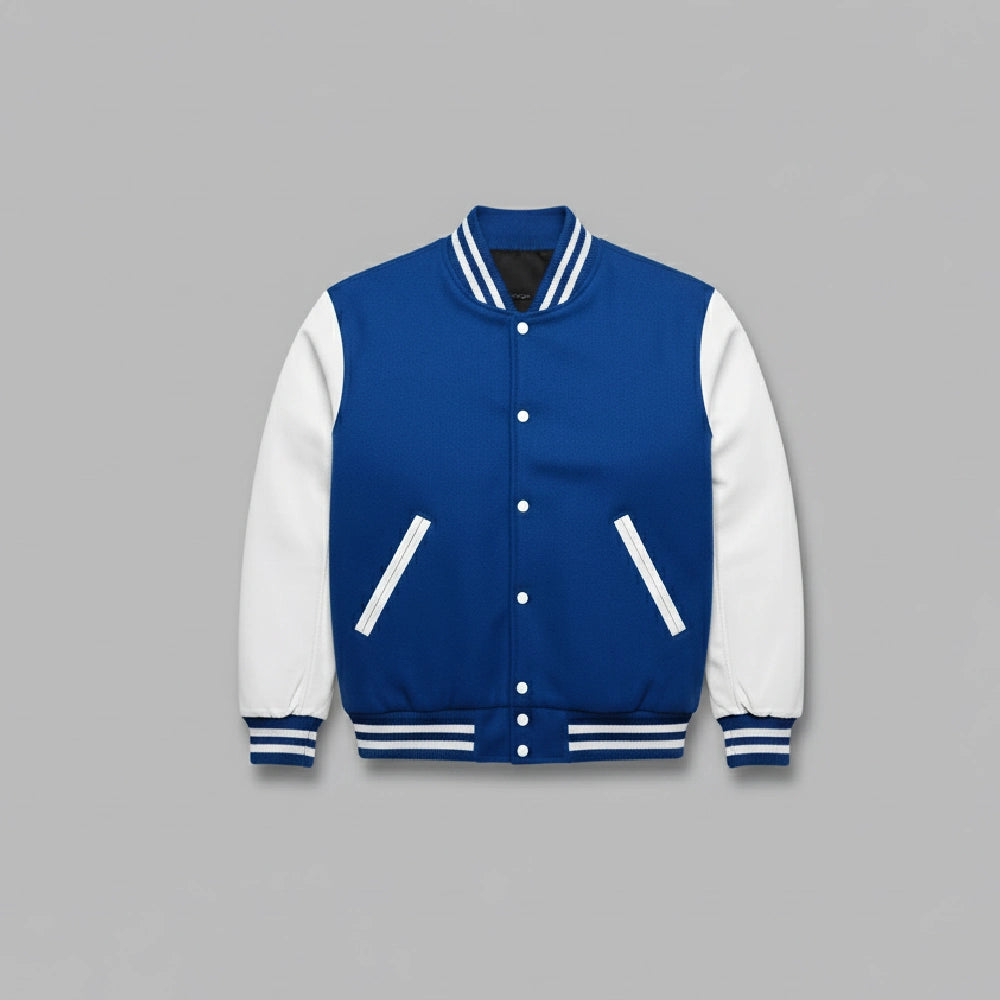 Two-Tone Blue Varsity Jacket