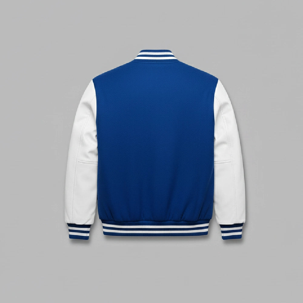 Two-Tone Blue Varsity Jacket