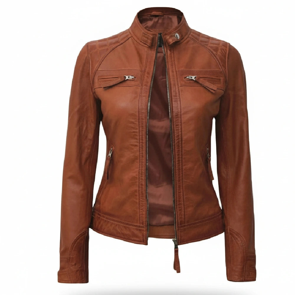 Women’s Brown Diamond Quilted Jacket