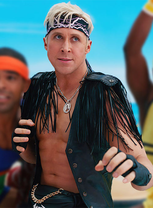 Barbie Ken black leather vest