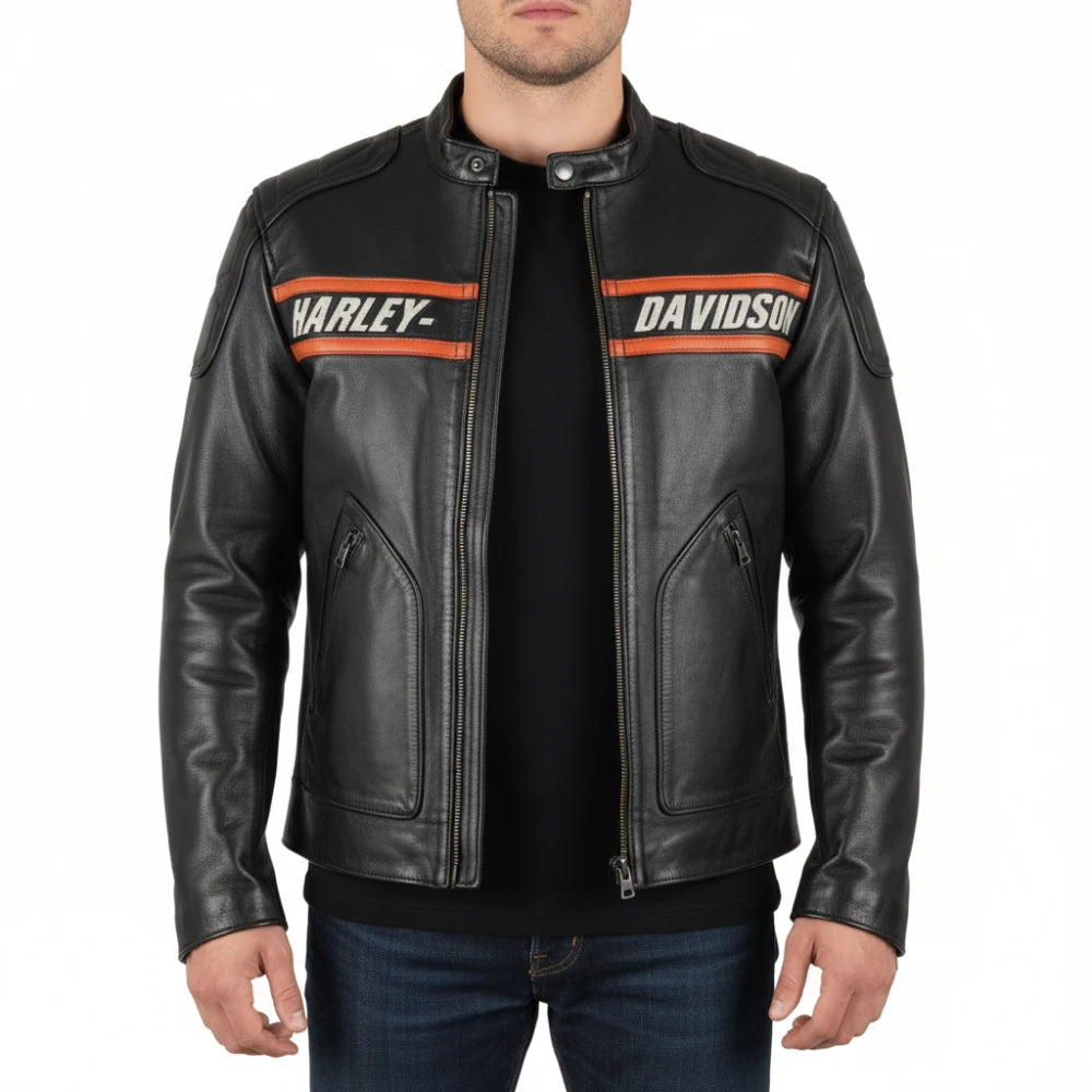 Harley Davidson Logo Leather Jacket