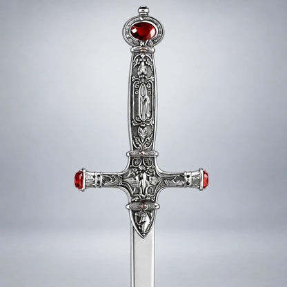 Godric Gryffindor sword pommel and crossguard with ruby stone accents