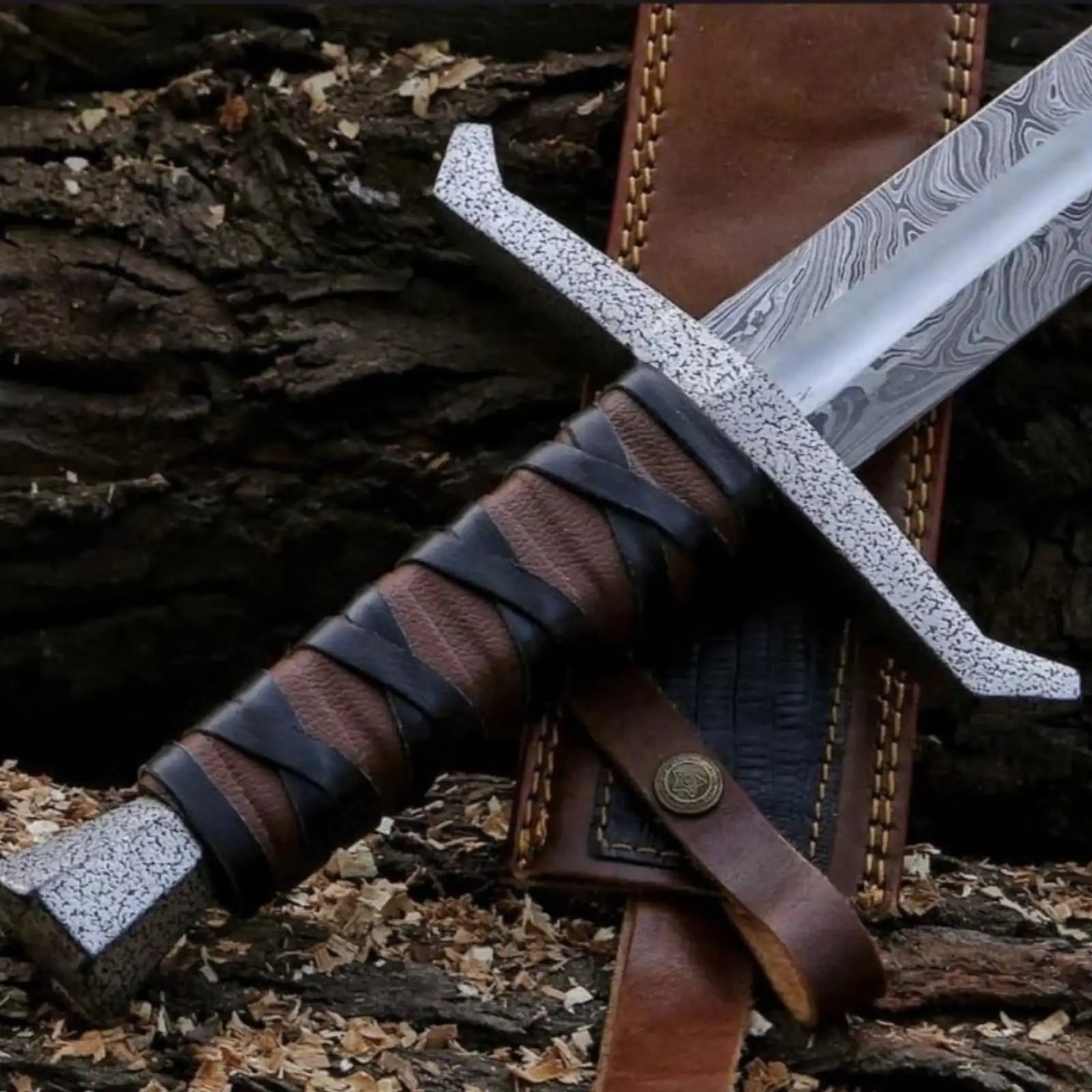 Handmade Damascus Templar Sword Replica