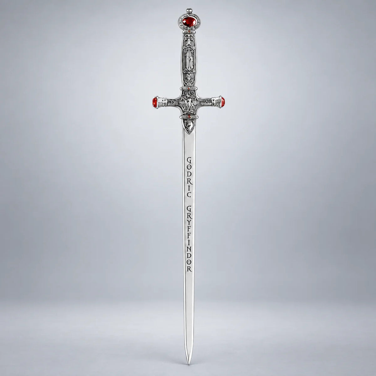 Sword of Gryffindor full length replica with ruby-set silver hilt and engraved blade