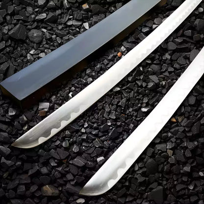 Detailed twin samurai Deadpool 3 Swords cosplay prop