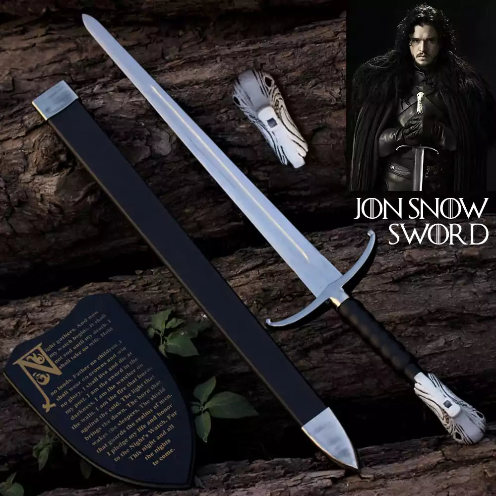 Legendary Jon Snow Sword displayed on navy backdrop