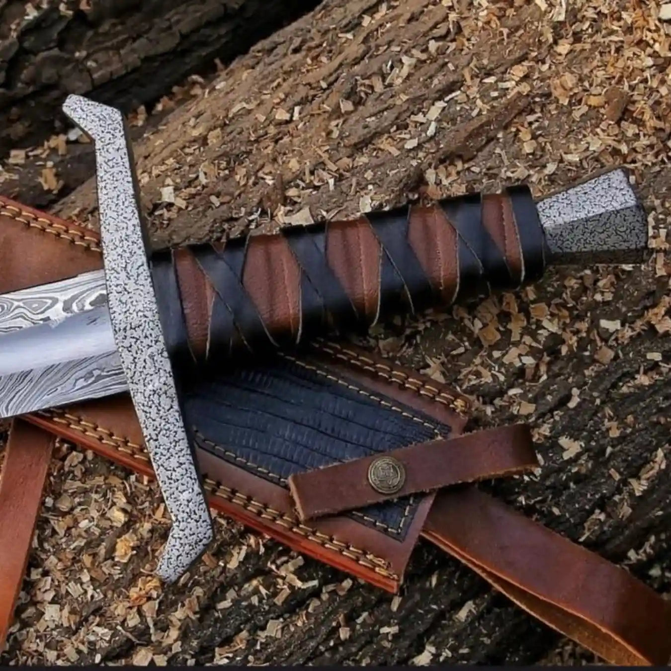 Handmade Damascus Templar Sword Replica
