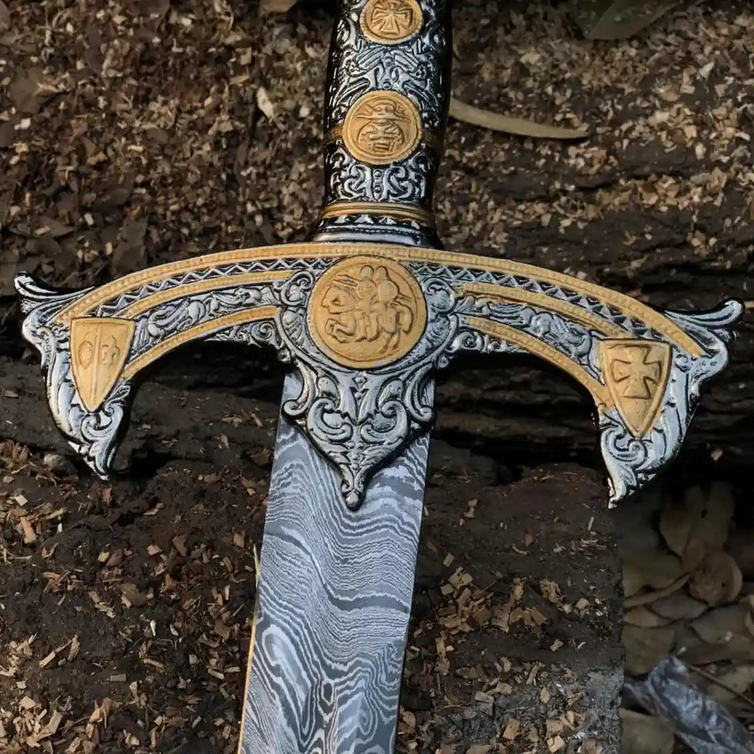Handmade Damascus Templar Sword Replica