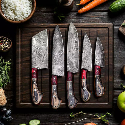 damascus steel knife Set